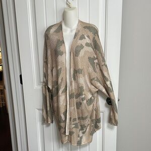 POL Cardigan Sweater Camo Oversized Large